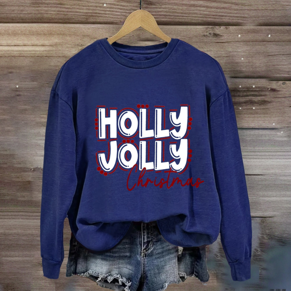 Holly Jolly Christmas Vibes Colorful Sweatshirt