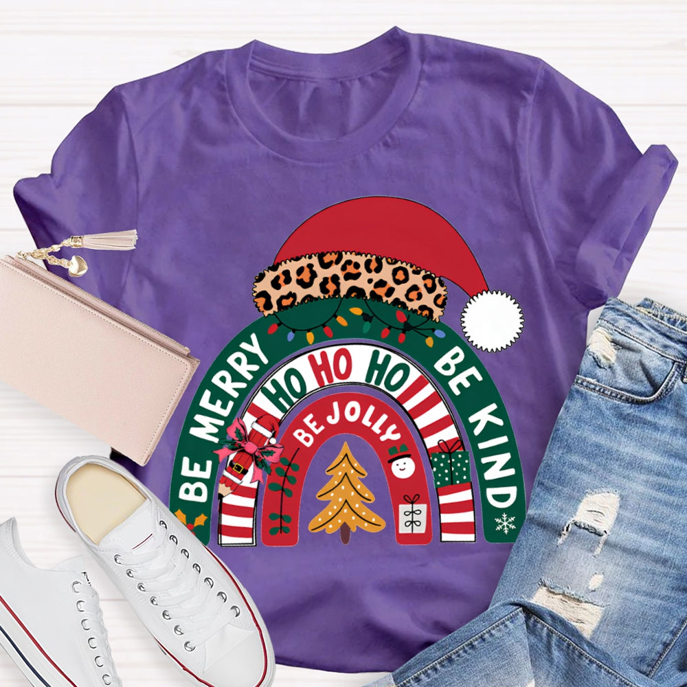 Be Merry Be Jolly Be Kind Santa Hats And Christmas T-shirt