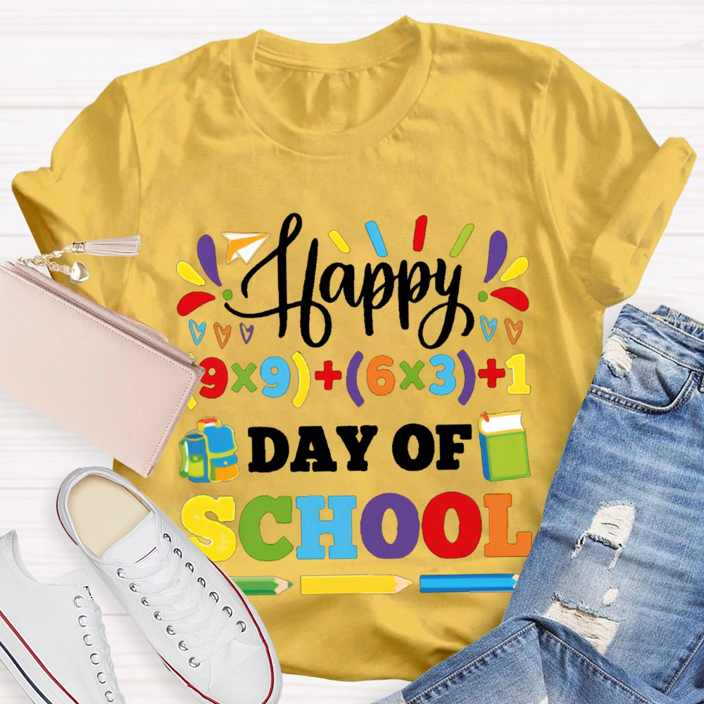 Happy 100 Days Of School Colored Fonts And Pencils T-shirt