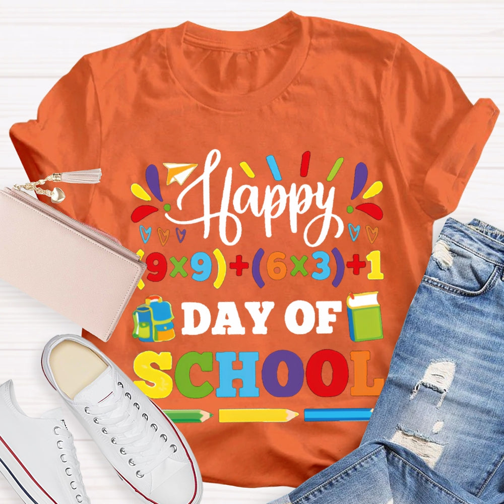 Happy 100 Days Of School Colored Fonts And Pencils T-shirt
