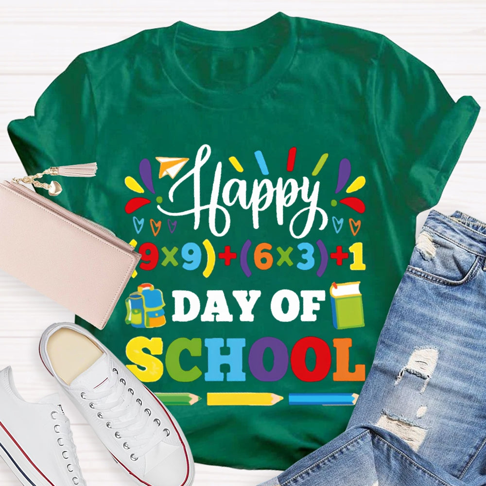 Happy 100 Days Of School Colored Fonts And Pencils T-shirt