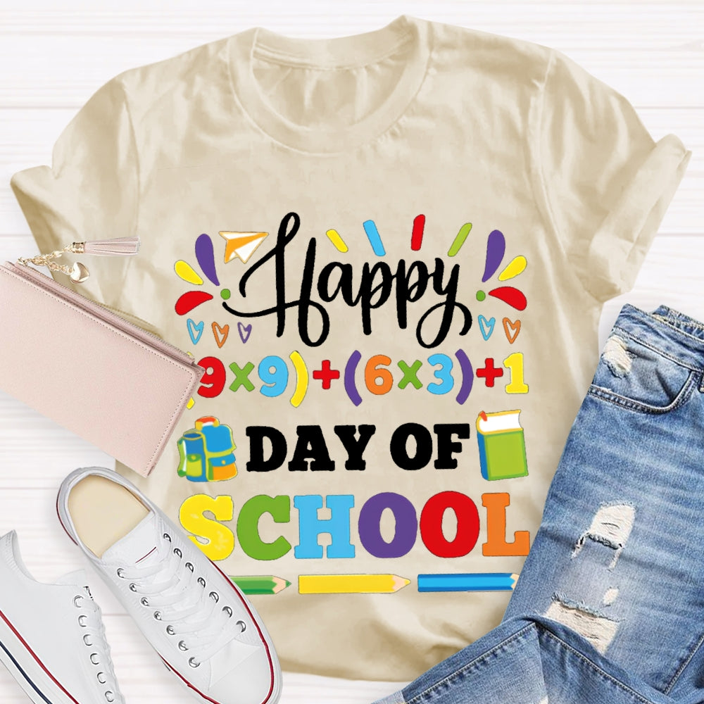 Happy 100 Days Of School Colored Fonts And Pencils T-shirt