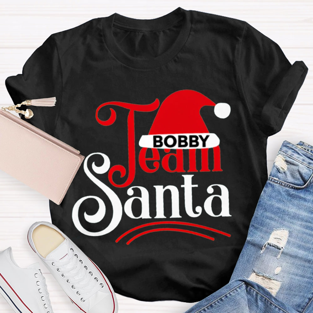 Personalized Team Name Team Santa Christmas Hat Christmas T-shirt