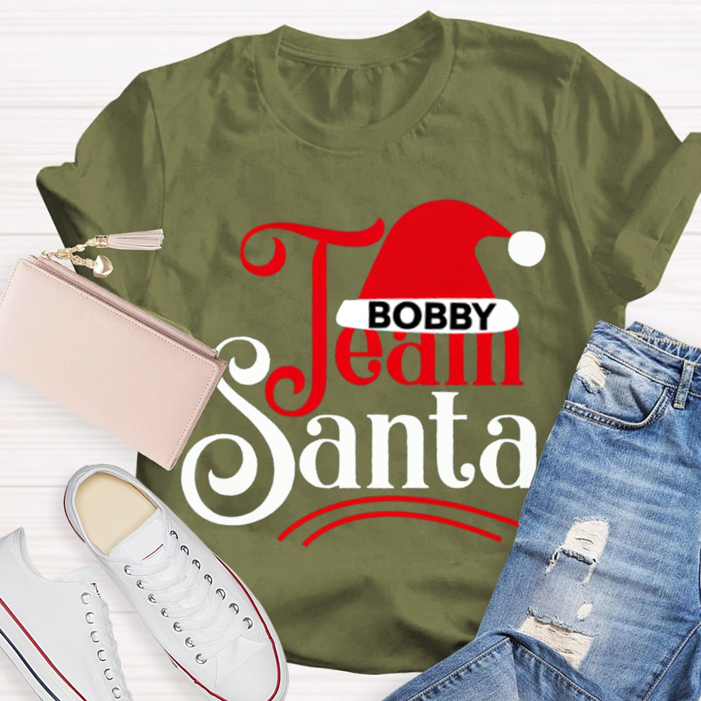 Personalized Team Name Team Santa Christmas Hat Christmas T-shirt