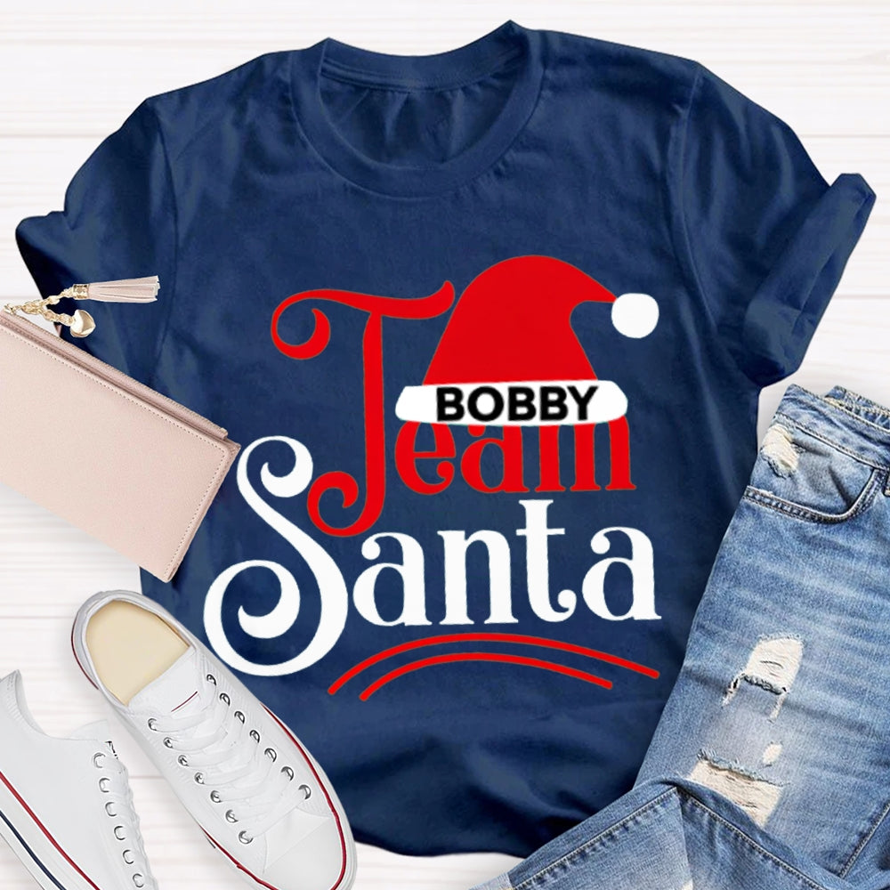 Personalized Team Name Team Santa Christmas Hat Christmas T-shirt