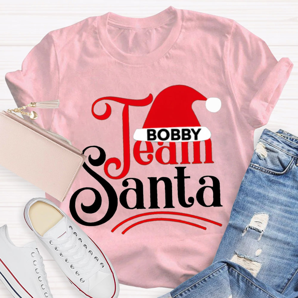 Personalized Team Name Team Santa Christmas Hat Christmas T-shirt