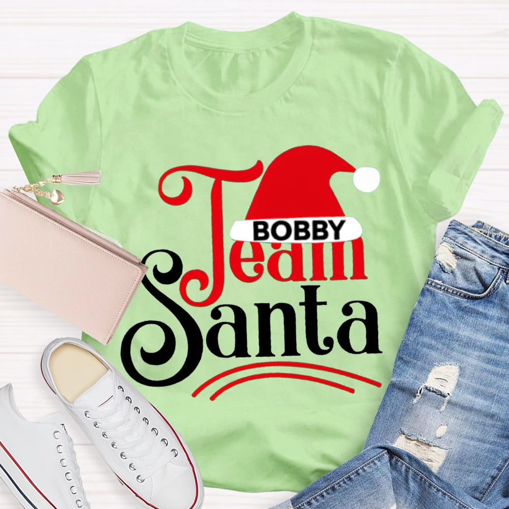 Personalized Team Name Team Santa Christmas Hat Christmas T-shirt