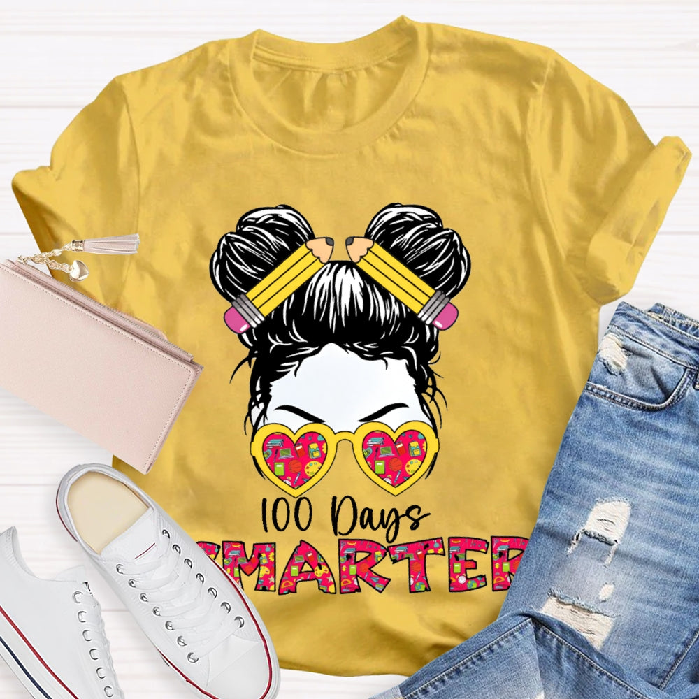 100 Days Smarter Color Gradient Font T-shirt