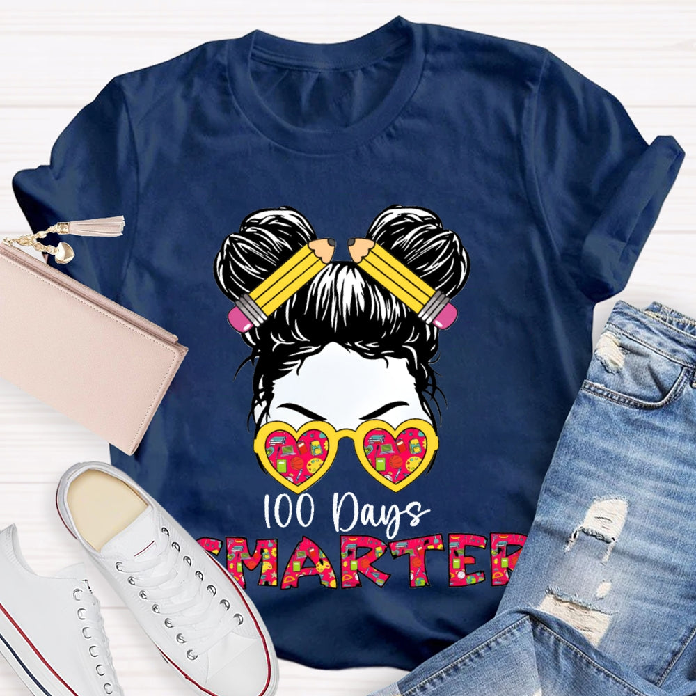 100 Days Smarter Color Gradient Font T-shirt