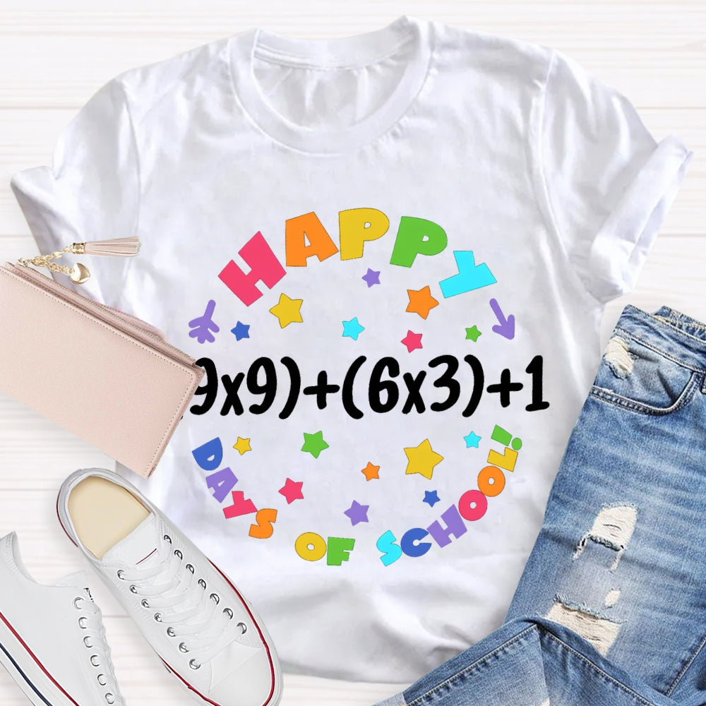 Happy 100 Days Of School Colored Fonts T-shirt