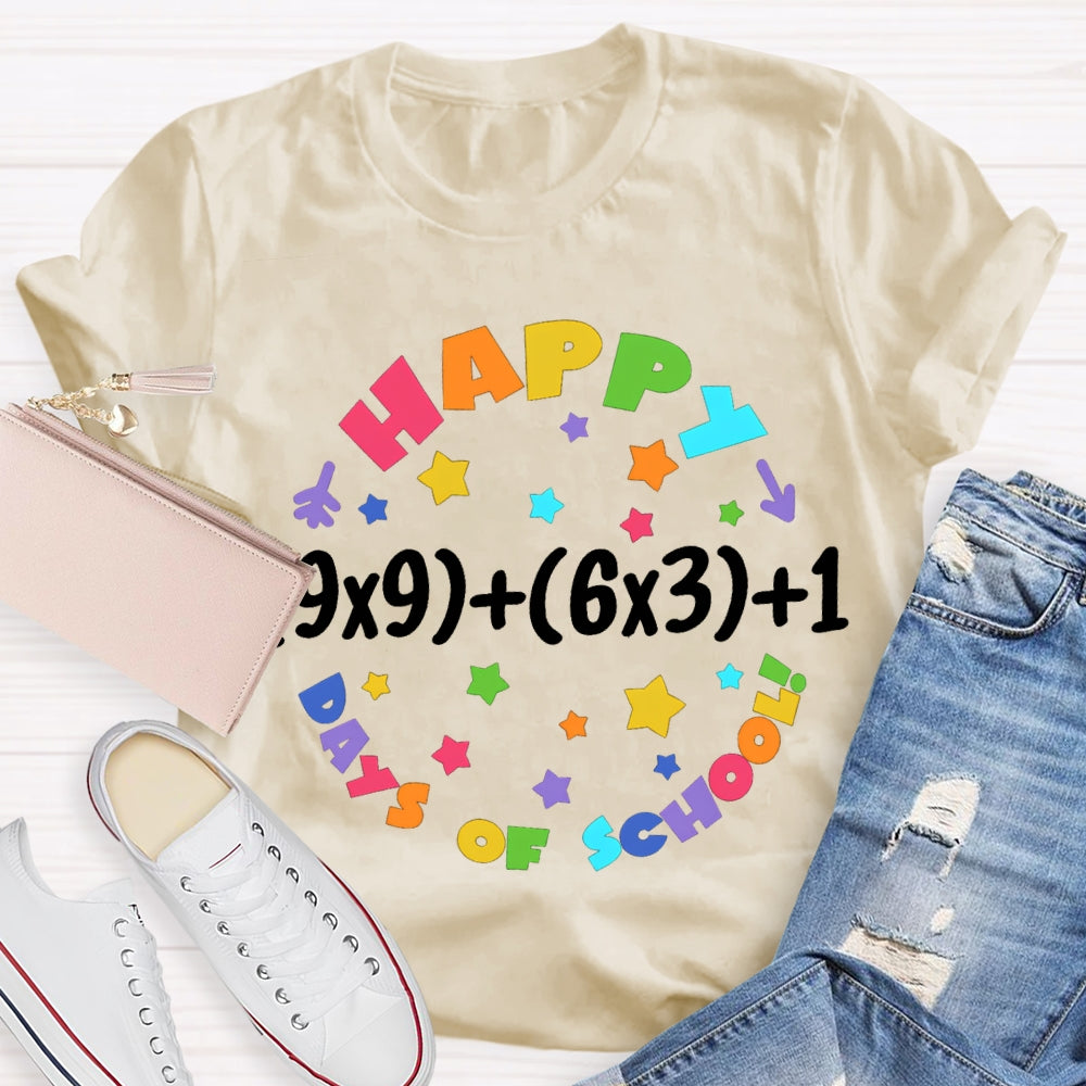 Happy 100 Days Of School Colored Fonts T-shirt