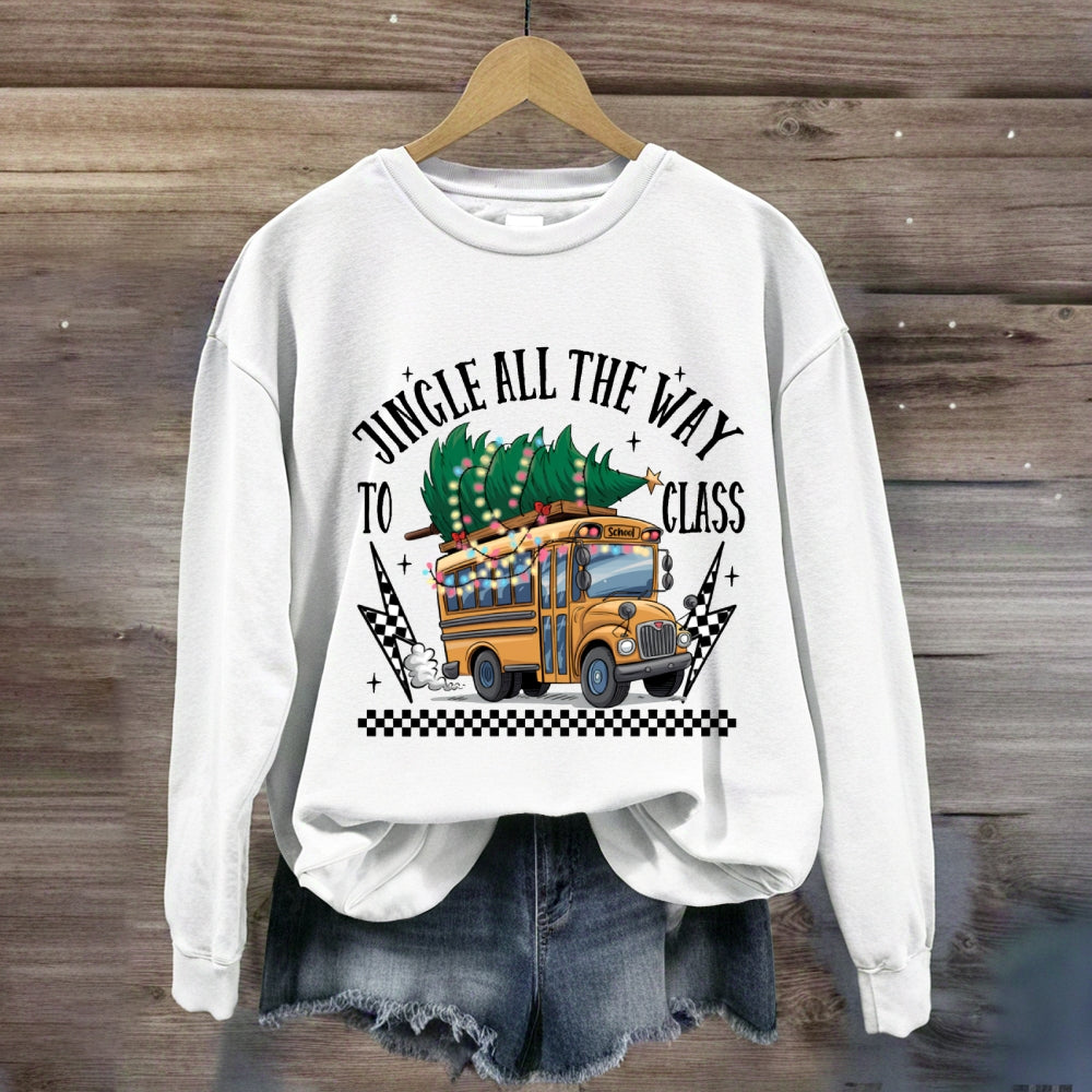Jingle All The Way To Class School Bus Sweatshirt