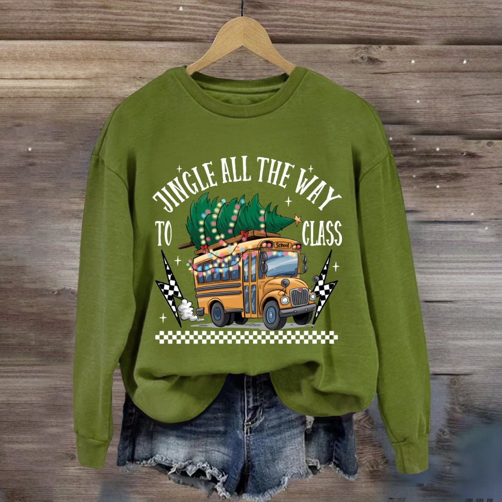 Jingle All The Way To Class School Bus Sweatshirt