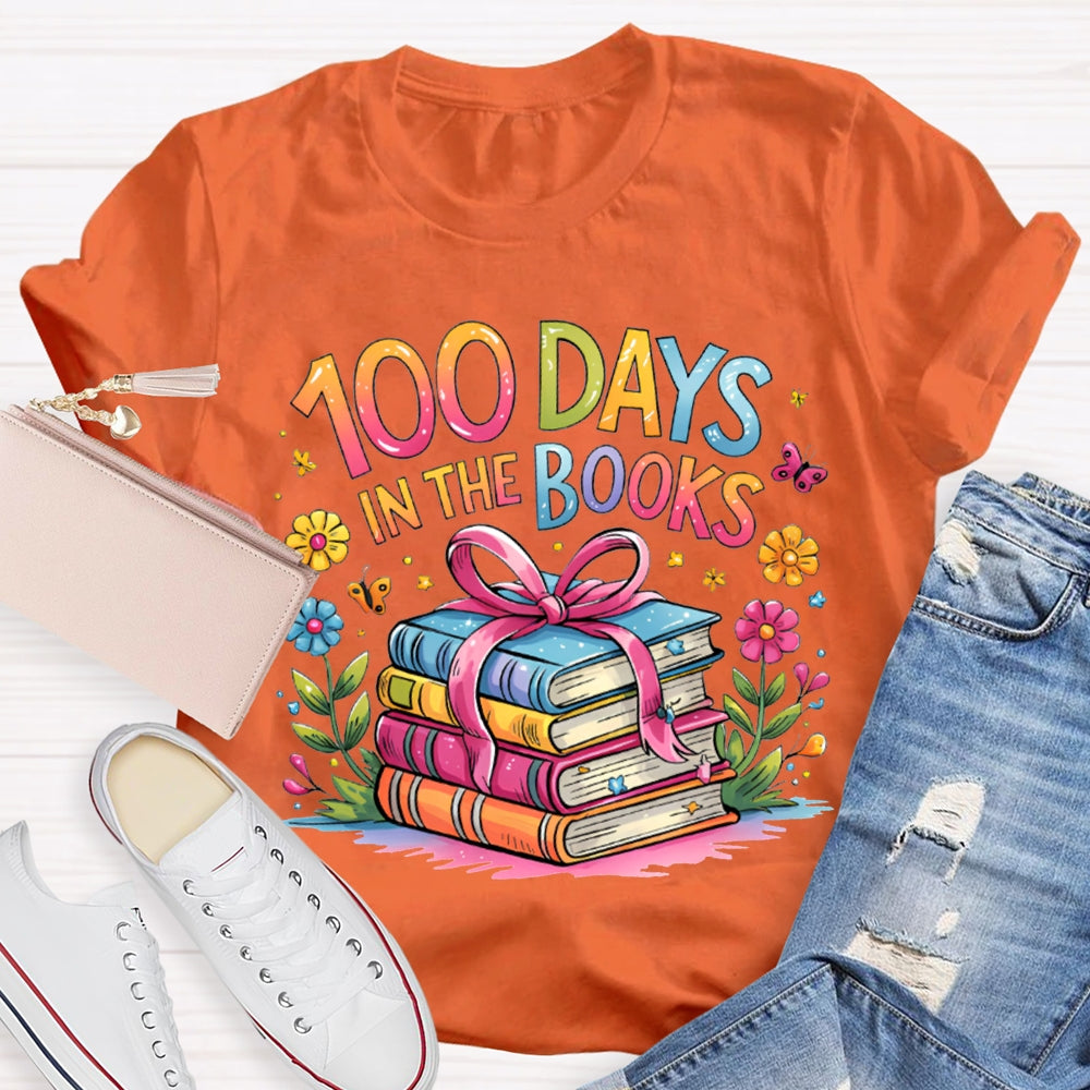 100 Days In The Books Colored Books T-shirt