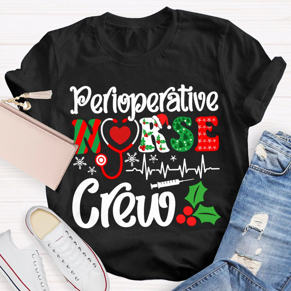 Perioperative Nurse Crew Snowflake Christmas T-shirt
