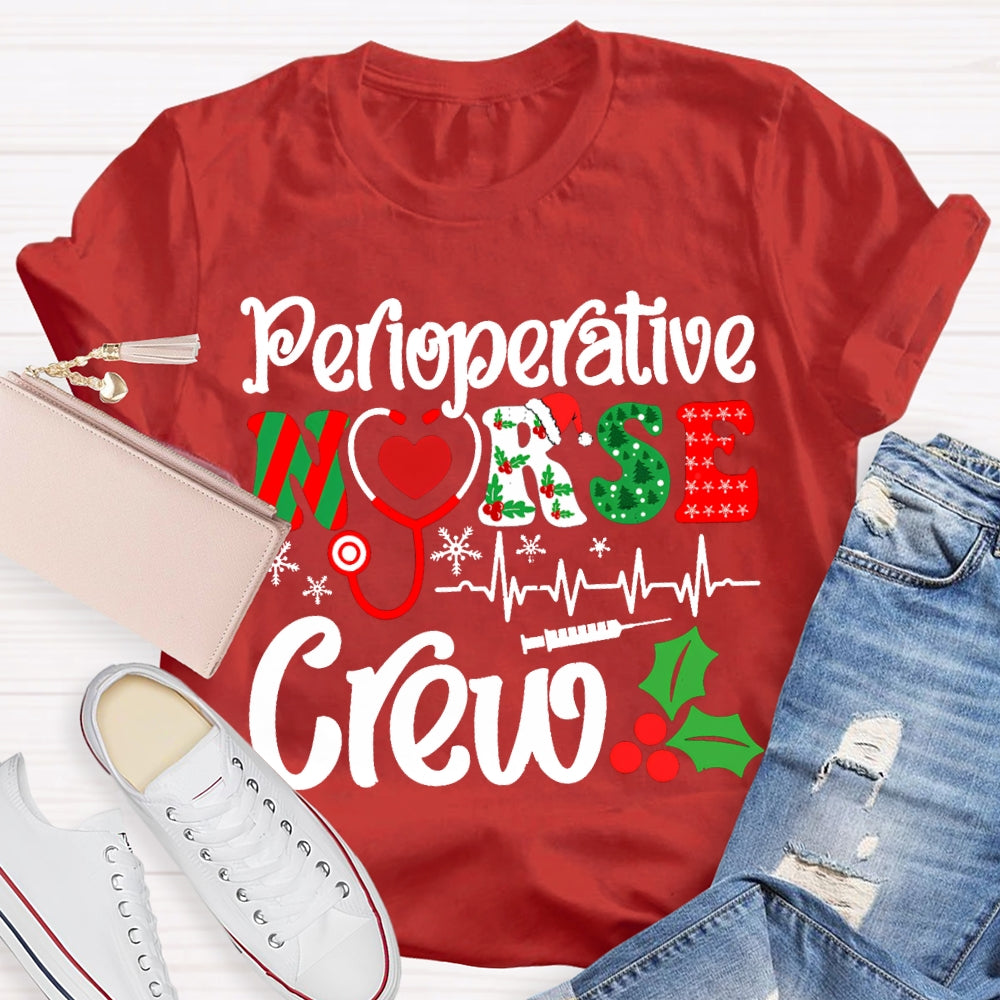 Perioperative Nurse Crew Snowflake Christmas T-shirt