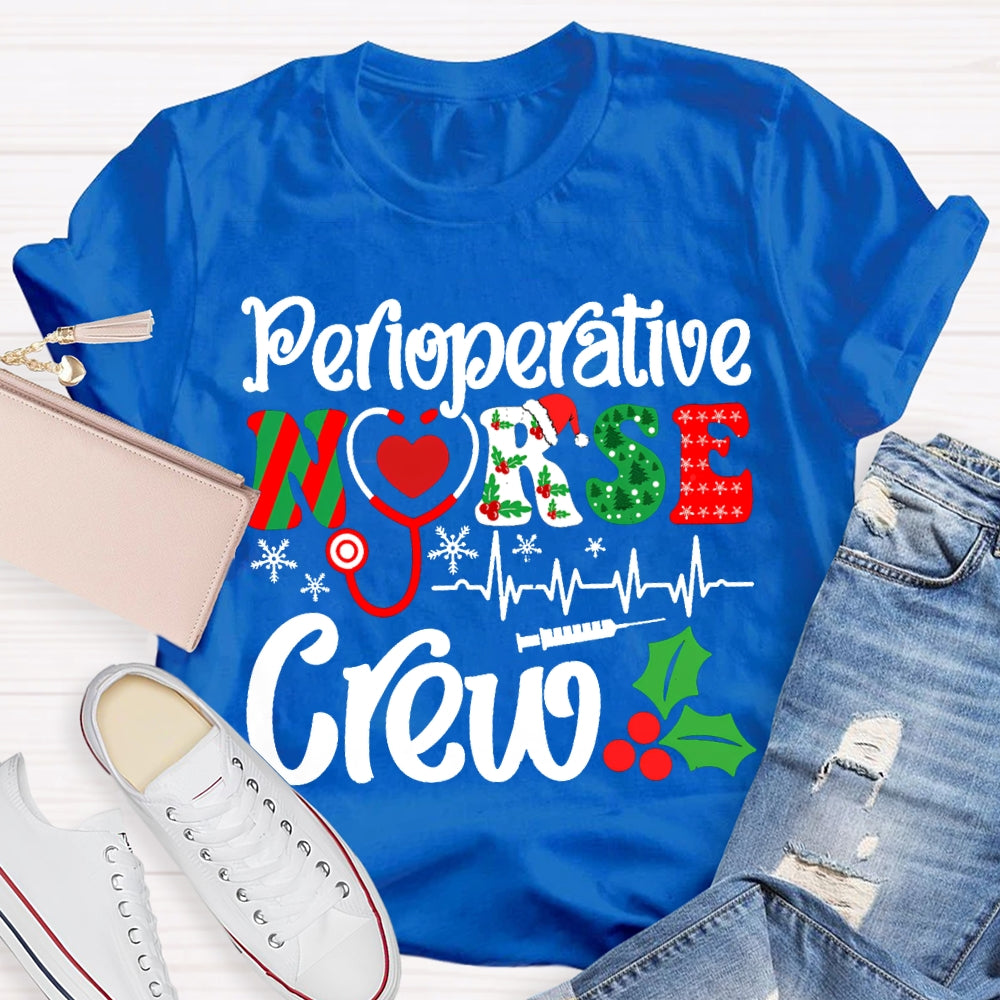 Perioperative Nurse Crew Snowflake Christmas T-shirt