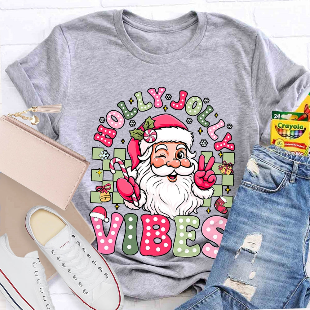 Holly Jolly Vibes Santa Claus T-shirt