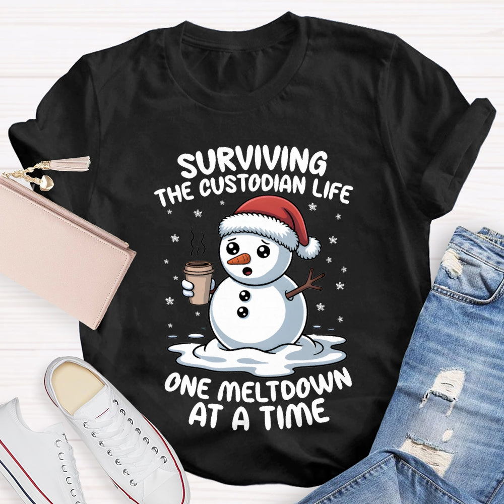 Surviving The Custodian Life One Meltdown At A Time T-shirt