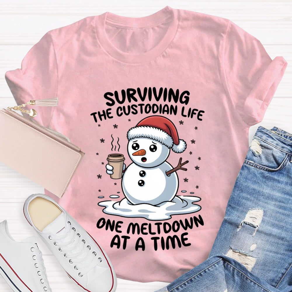 Surviving The Custodian Life One Meltdown At A Time T-shirt