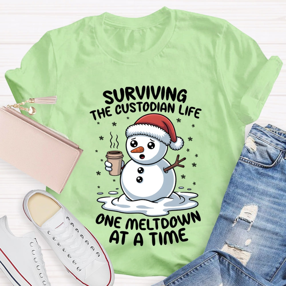 Surviving The Custodian Life One Meltdown At A Time T-shirt