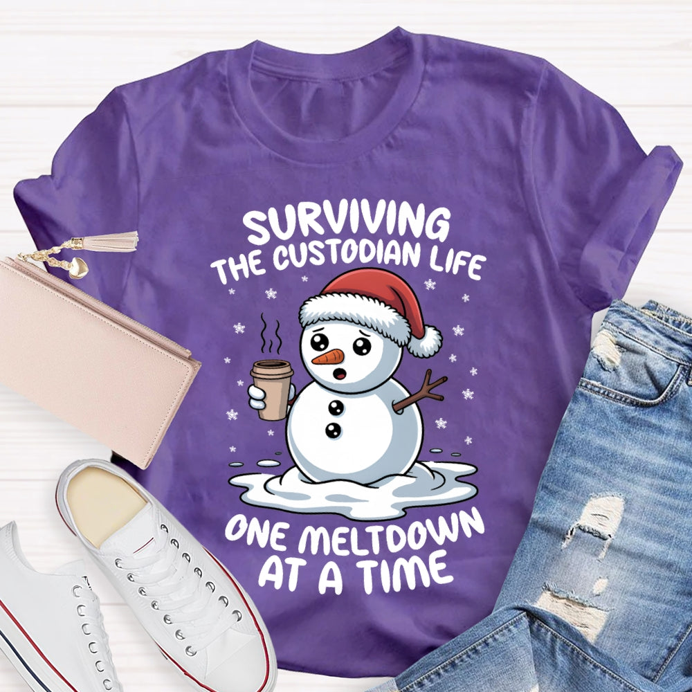 Surviving The Custodian Life One Meltdown At A Time T-shirt