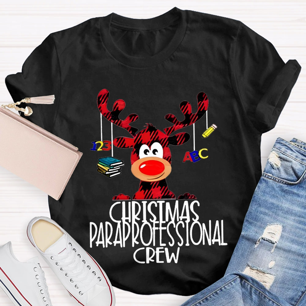Christmas Paraprofessional Crew Christmas Reindeer T-shirt