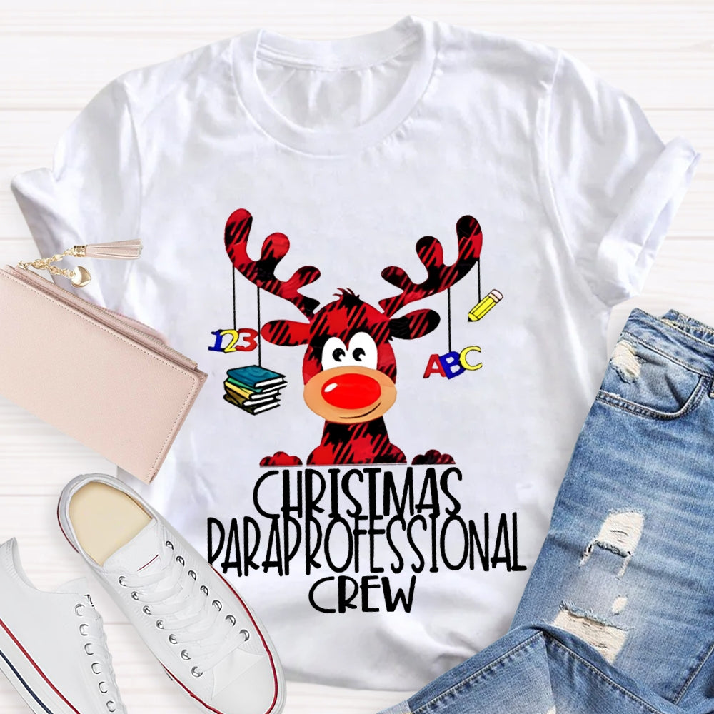 Christmas Paraprofessional Crew Christmas Reindeer T-shirt