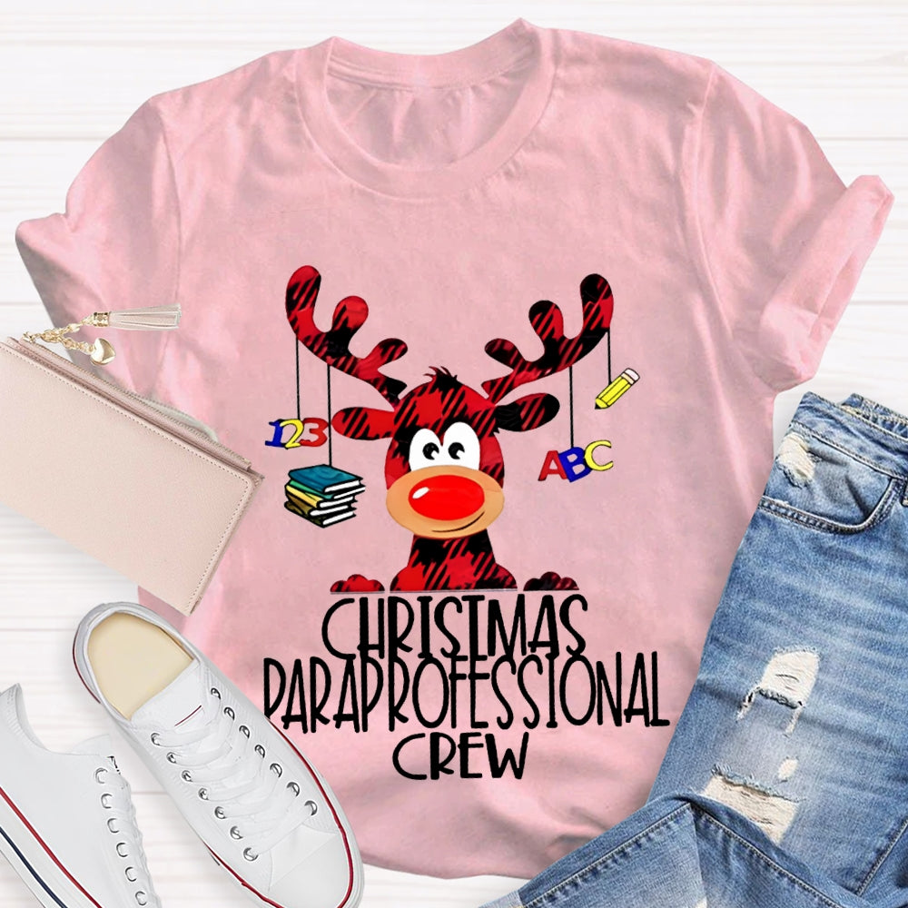Christmas Paraprofessional Crew Christmas Reindeer T-shirt