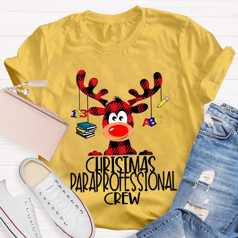 Christmas Paraprofessional Crew Christmas Reindeer T-shirt