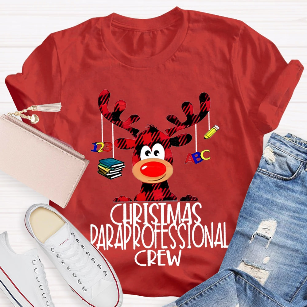 Christmas Paraprofessional Crew Christmas Reindeer T-shirt