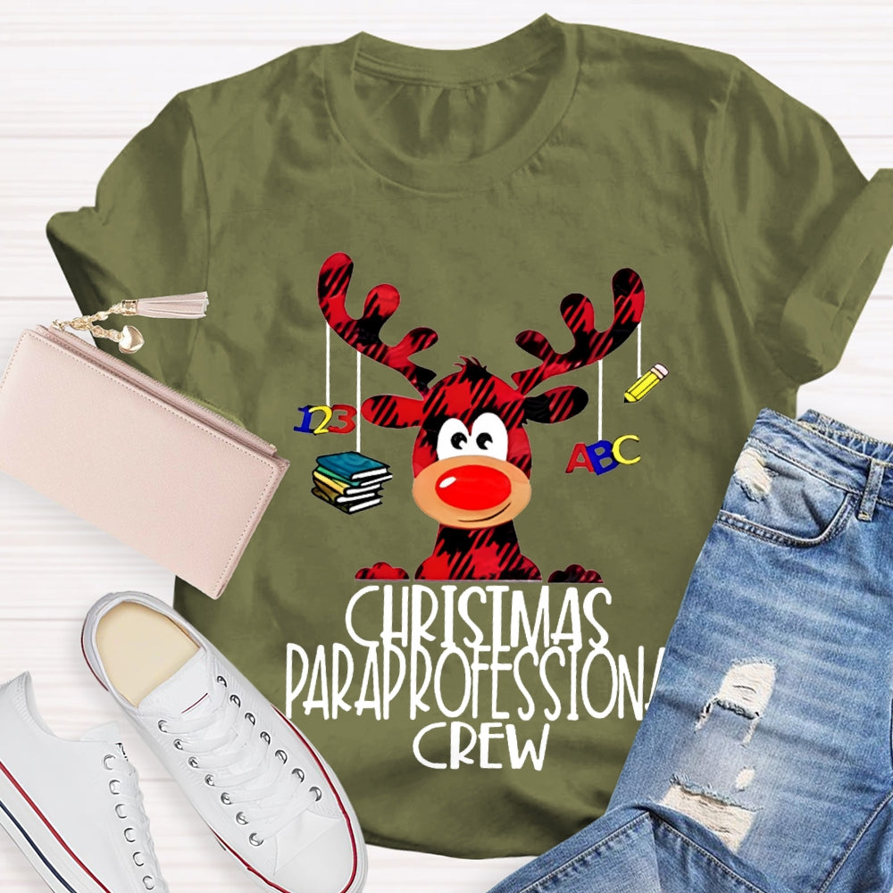 Christmas Paraprofessional Crew Christmas Reindeer T-shirt