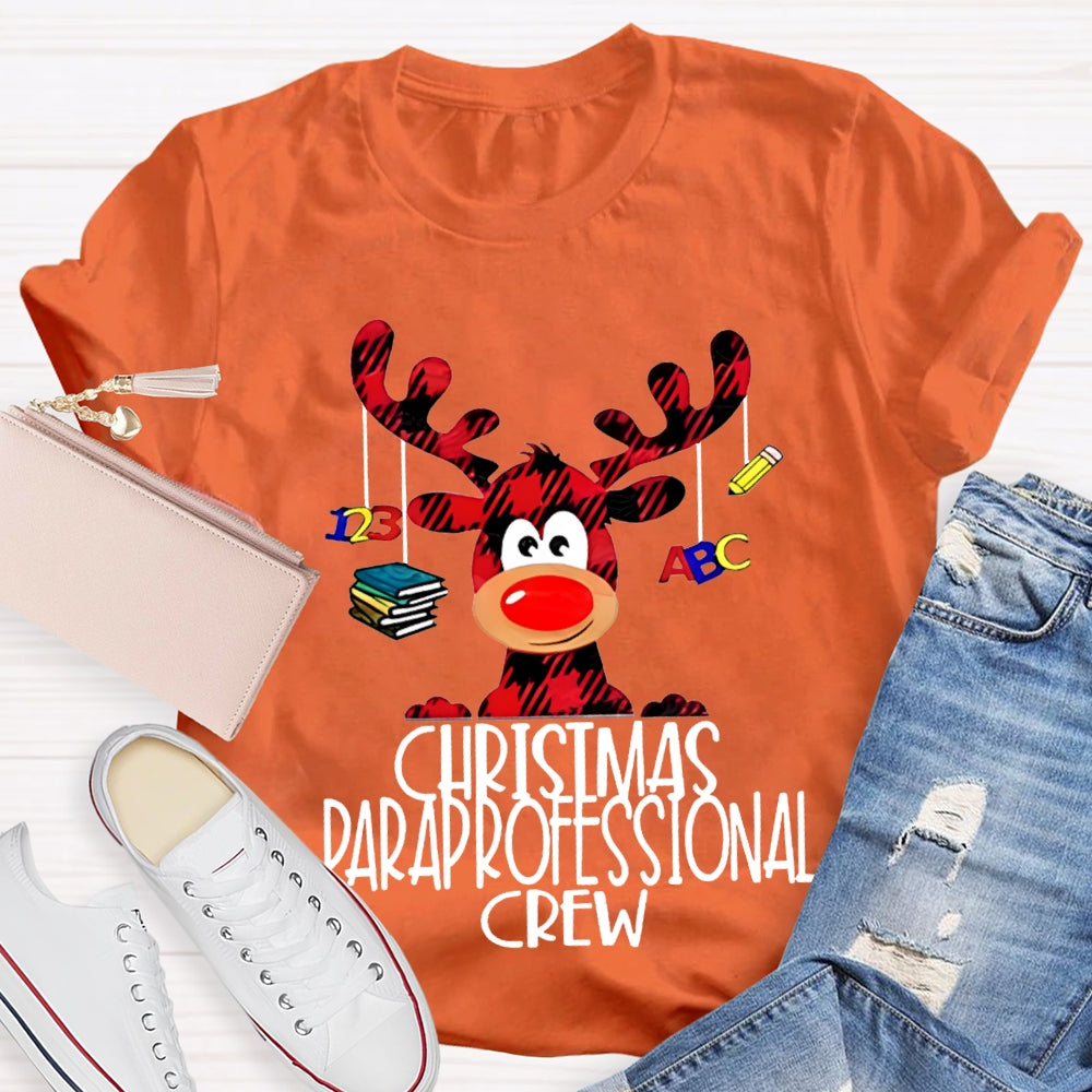 Christmas Paraprofessional Crew Christmas Reindeer T-shirt