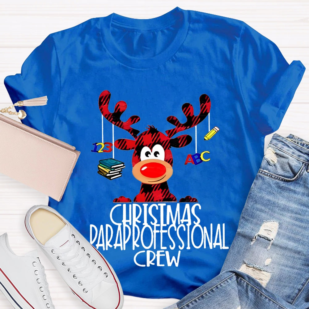 Christmas Paraprofessional Crew Christmas Reindeer T-shirt