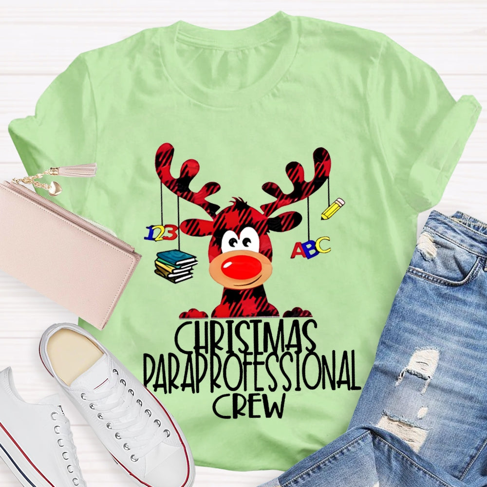 Christmas Paraprofessional Crew Christmas Reindeer T-shirt