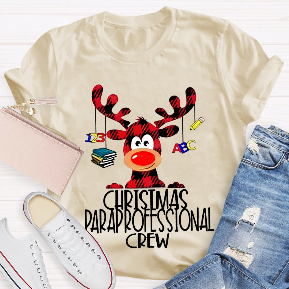 Christmas Paraprofessional Crew Christmas Reindeer T-shirt
