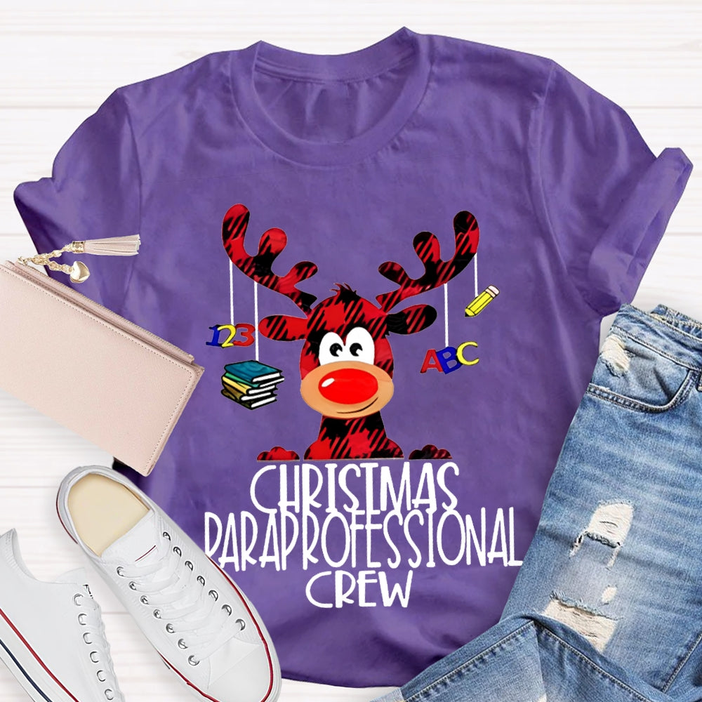 Christmas Paraprofessional Crew Christmas Reindeer T-shirt