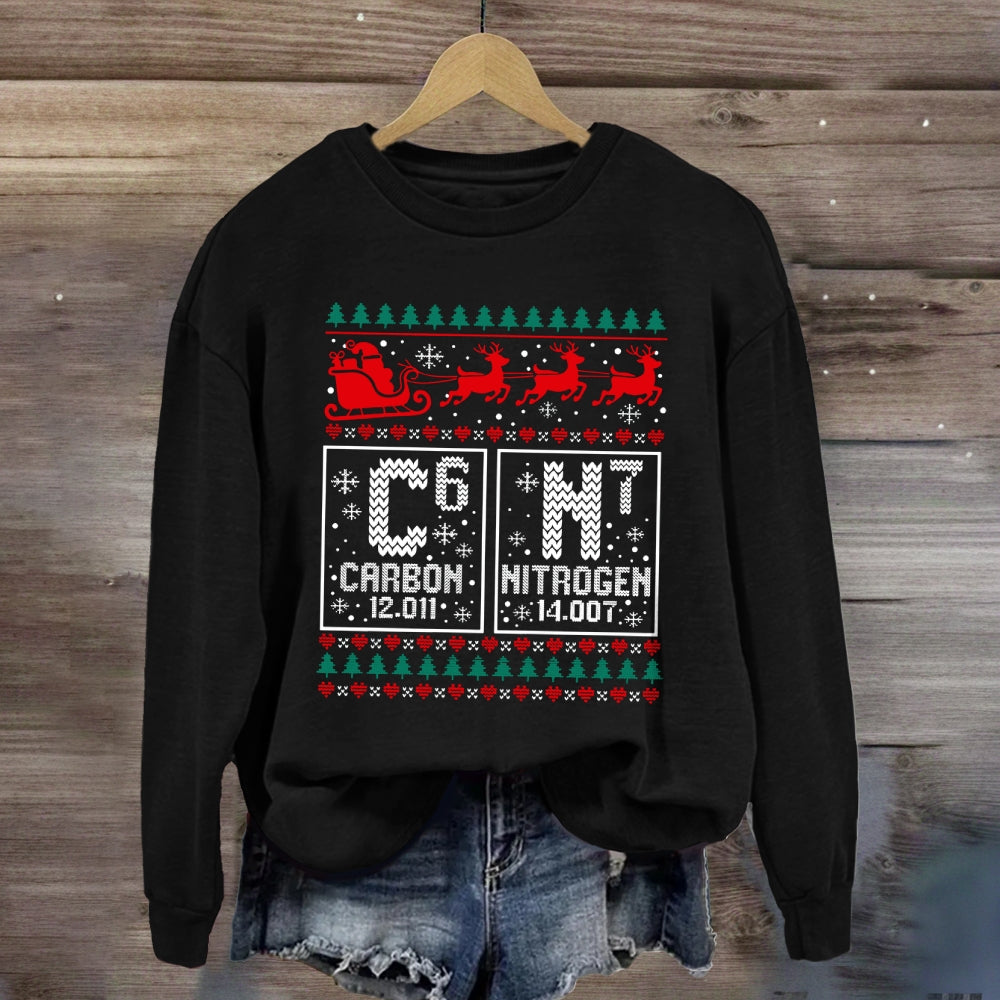 Carbon Nitrogen 67 Christmas Science Sweatshirt