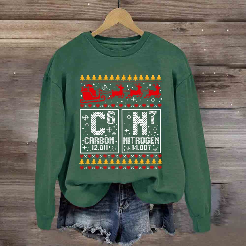 Carbon Nitrogen 67 Christmas Science Sweatshirt