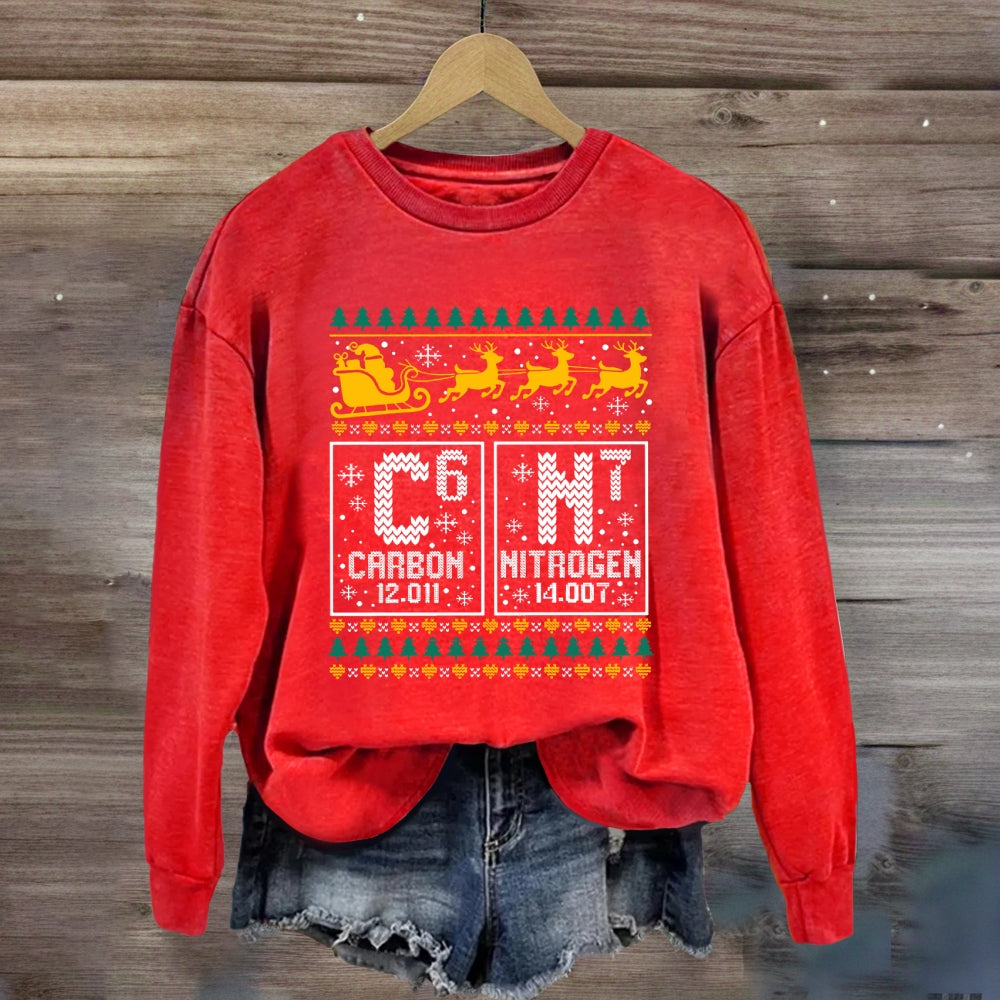 Carbon Nitrogen 67 Christmas Science Sweatshirt