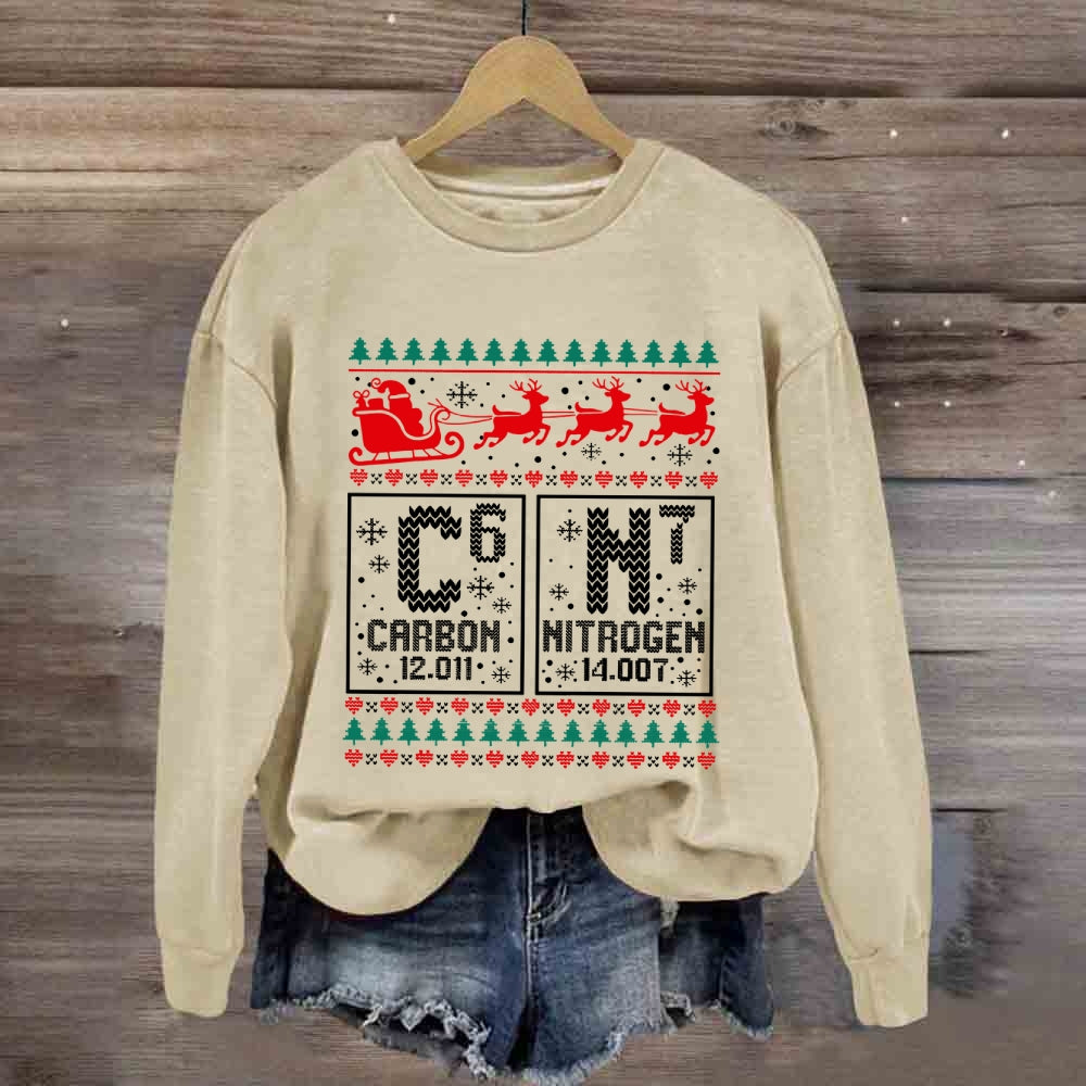 Carbon Nitrogen 67 Christmas Science Sweatshirt