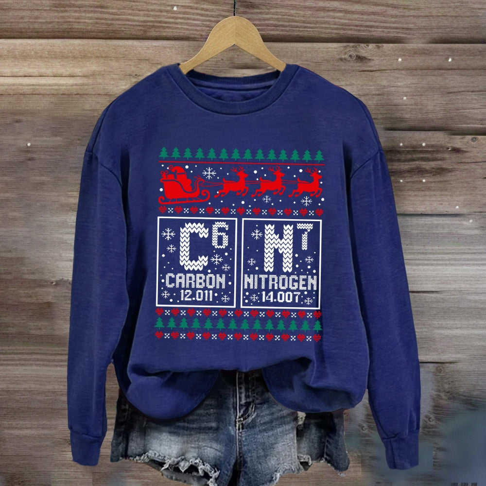 Carbon Nitrogen 67 Christmas Science Sweatshirt