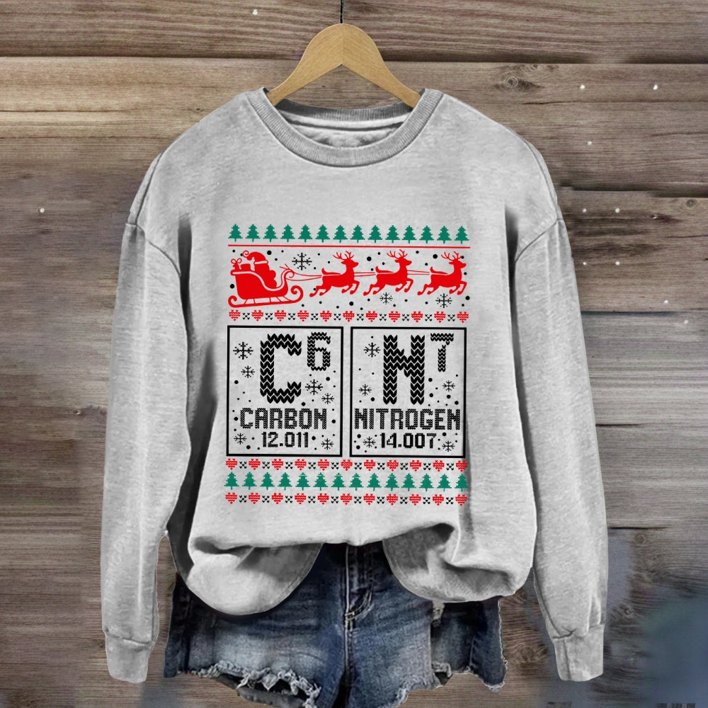Carbon Nitrogen 67 Christmas Science Sweatshirt