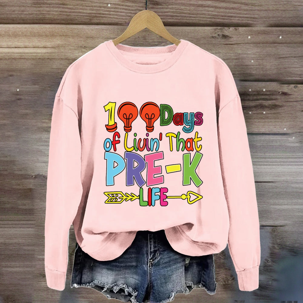 Personalized Grade 100 Days Of Liuin That Prek Life Sweatshirt