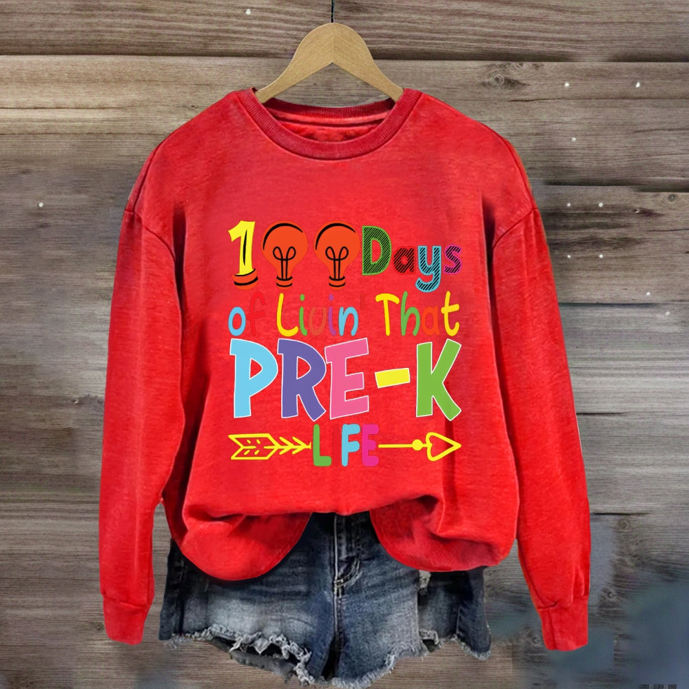 Personalized Grade 100 Days Of Liuin That Prek Life Sweatshirt
