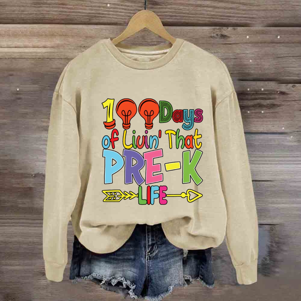 Personalized Grade 100 Days Of Liuin That Prek Life Sweatshirt