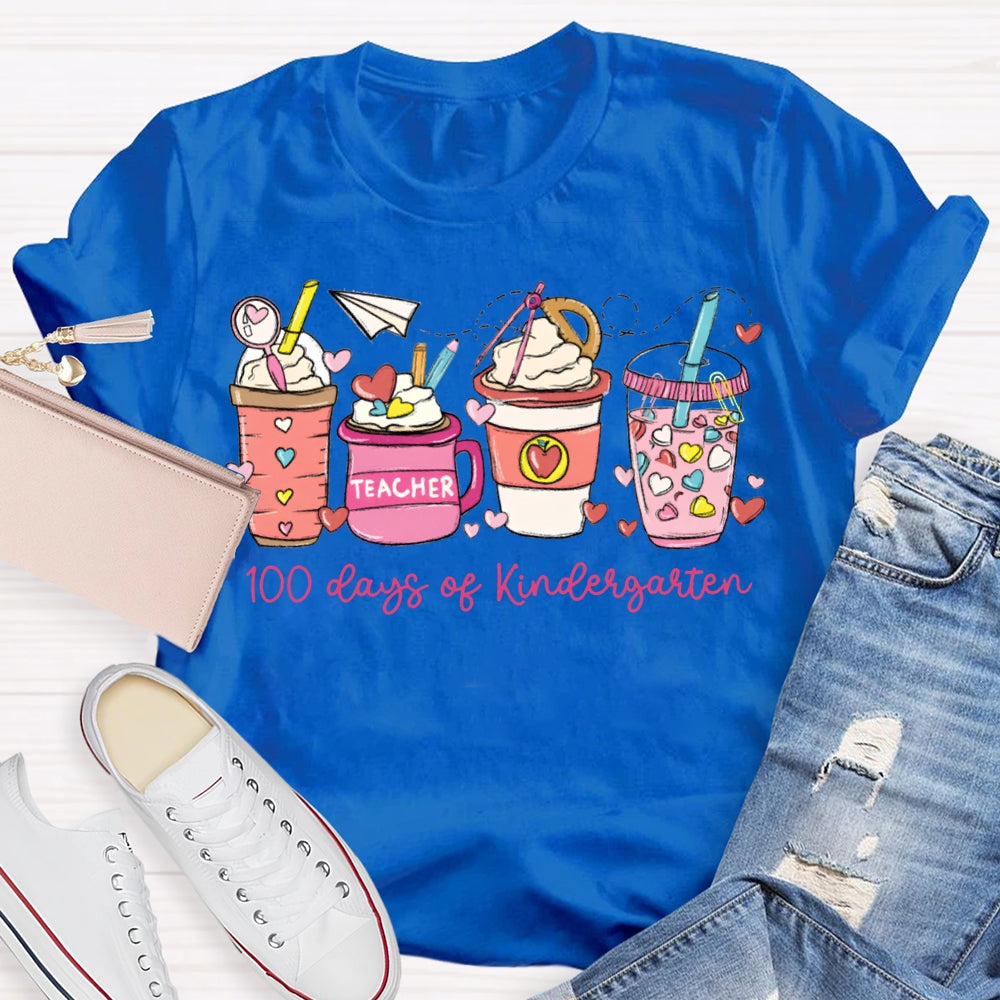 Personalized Grade 100 Days Of Kindergarten Teacher T-shirt