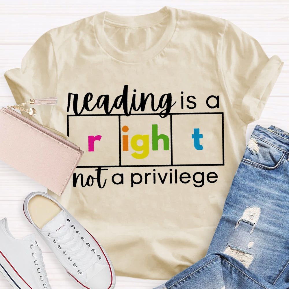 Reading Is A Not A Privilege Colored Fonts T-shirt