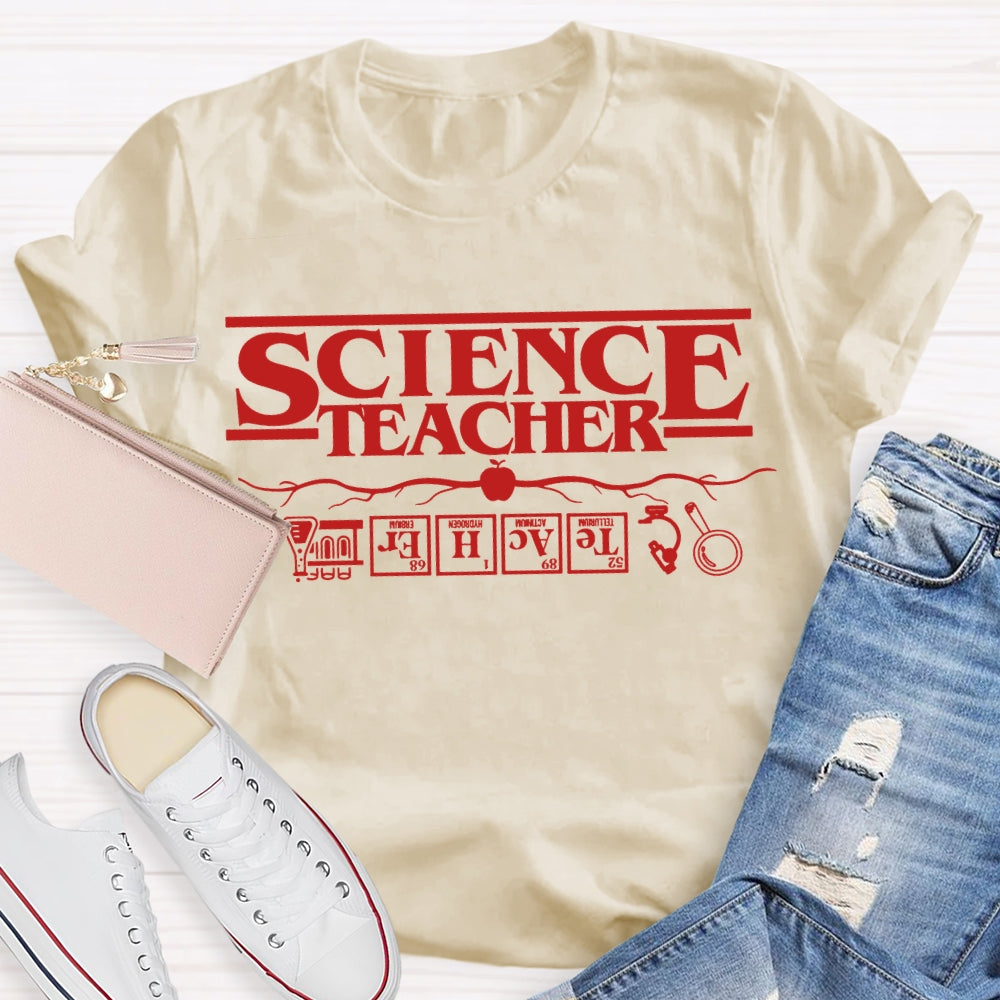 Science Teacher Apple And Christmas Vibes T-shirt