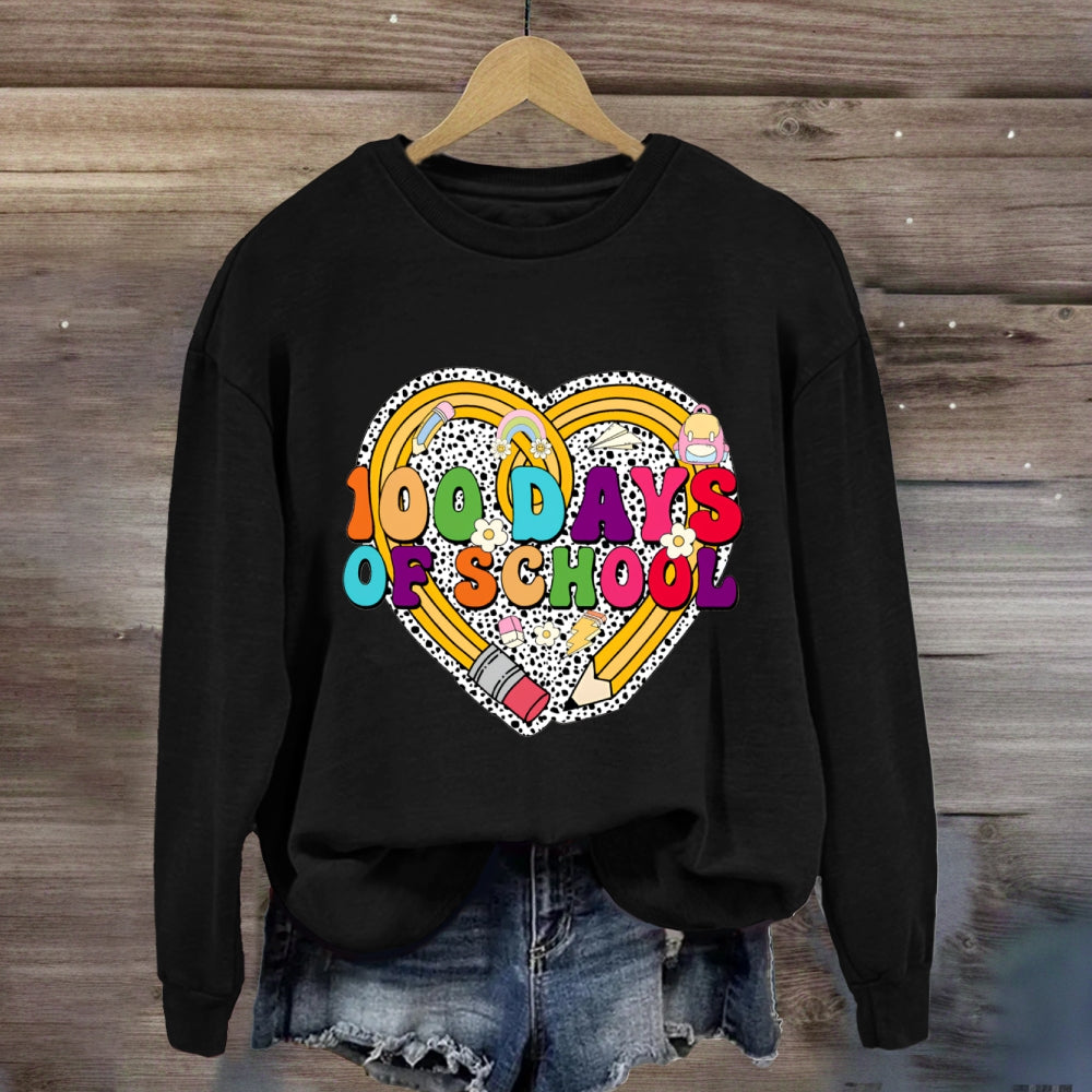 100 Days Of School Heart Sweatshirt
